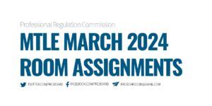prc room assignment march 2024|MTLE Room Assignments: March 2024 Medtech board exam.